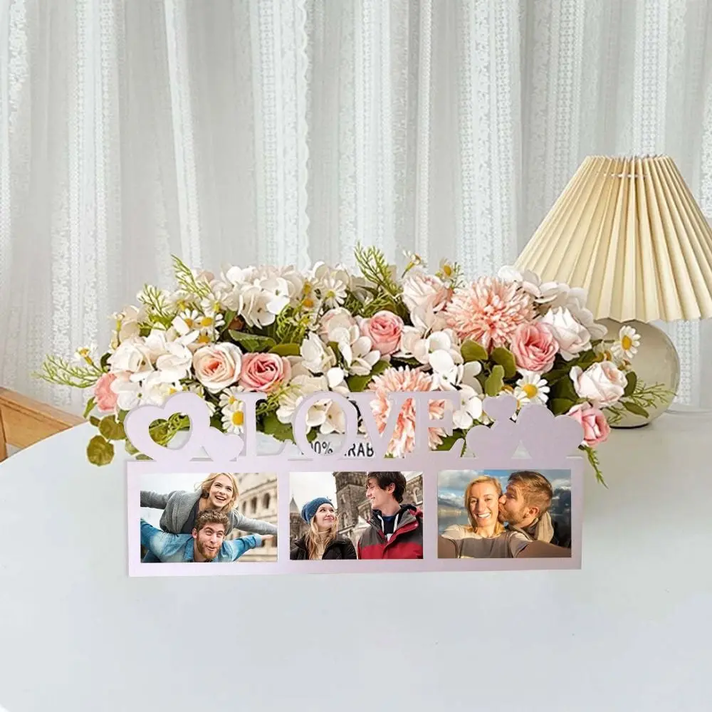 Creative Dependable Wooden Picture Frame Simlke White DIY Photo Frame Unique Couples Wall Frame Valentine's Day