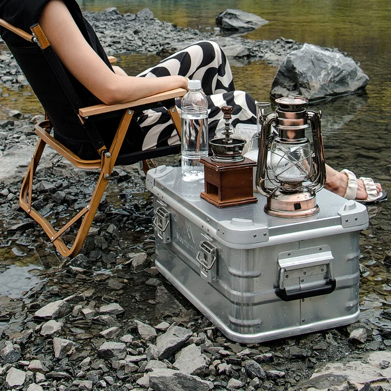 

Aluminum Alloy Storage Box Leisure Fashion Large Capacity Durable Convenient Picnic Storage Boxes Portable Outdoor Tools