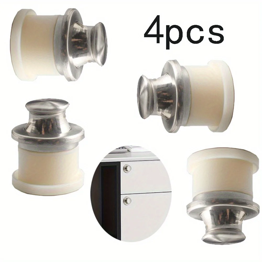 

4pcs Cabinet Knob Bouncing Design Multi-purpose Zinc Alloy Home Furniture Door Pulls Household Universal Cabinet Knob Furniture