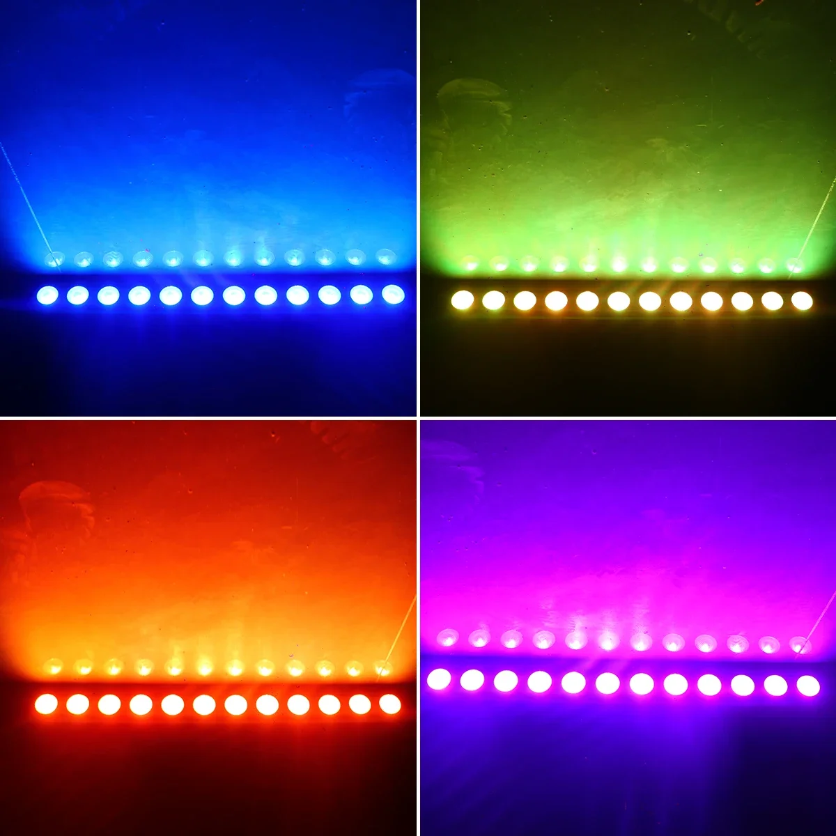 الغريبة 12 LED RGBW 4IN1 DMX جدار غسل مصباح DJ ديسكو حفلة المرحلة ضوء تأثير ل الرقص بار عطلة الزفاف عيد الميلاد ديكور الهالوين