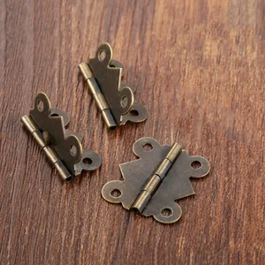 Socked Bronze Schmetterlingsscharniere 20 Einheiten - Art Deco, einfache Oberflächenbaugruppe für Schmuck 6 Hauptverkäufe alte Scharniere - №1