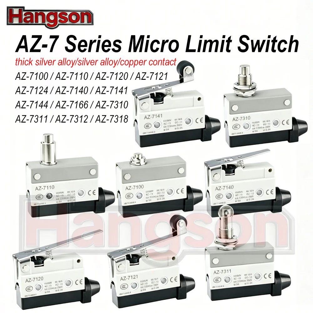 AZ-7311 Micro Limit Switch SPDT 10A 250VAC AZ-7100 7120 7124 7141 7144 Mini Travel Switch for Conveyor lines,Elevator,Escalator
