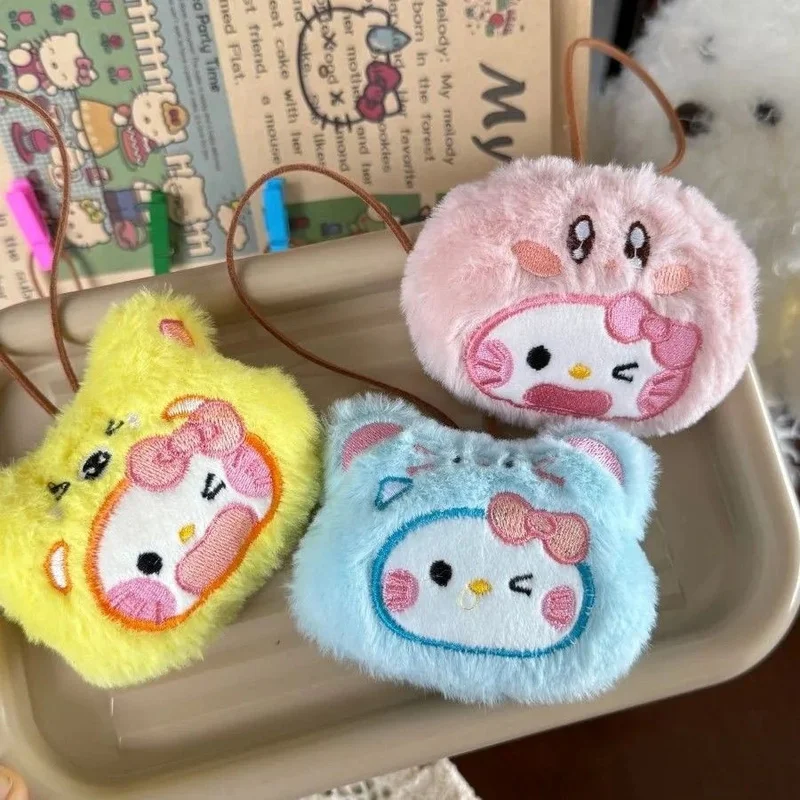 창의적인 플러시 만화 캐릭터 키티 고양이 펜던트 키 체인 귀여운 소녀 감성 인형 키체인 백팩 펜던트 장식 액세서리