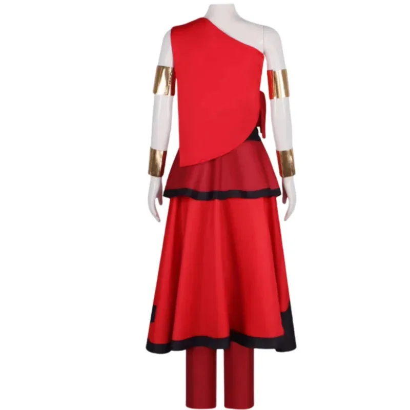 أزياء كاتارا التأثيرية Aar The Last Airbender Anime بدلة نسائية حمراء مجموعات احتفال الهالوين شجاعة وذكية