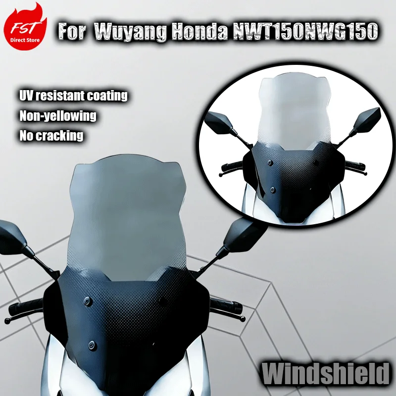 For Wuyang-Honda NWT150/NWG150 Dedicated Widened Windshield Modification with Chest Protector and Painted Finish