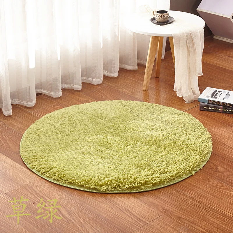 Nice Soft Plush Round Solid Carpet Multifunctional White Fluffy Living Room Carpets Door Mat Yoga Mat Seat Cushion Bedroom Mats