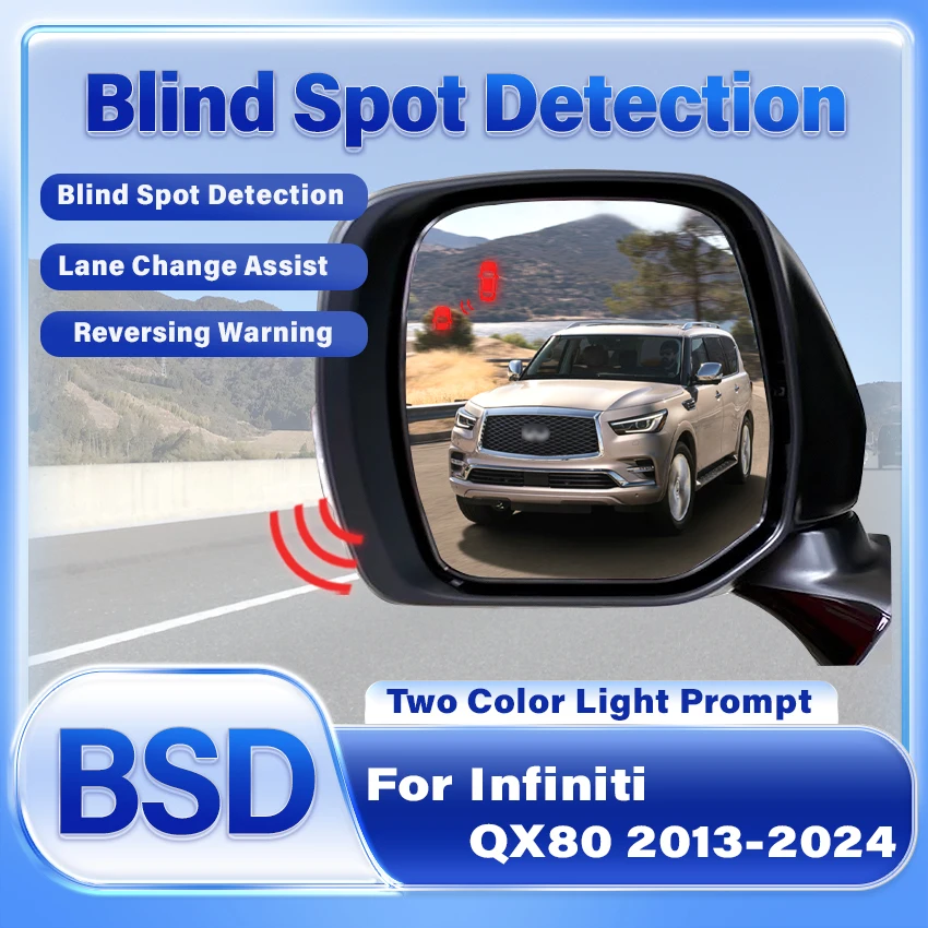 For Infiniti QX80 2013-2024 Car BSD BSM BSA Rearview Mirror Blind Spot Detection System Lane Change Assist Parking Sensor