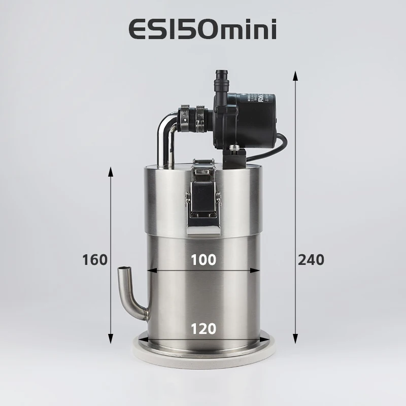 304 Stainless Steel Filter Barrel with Water Pump for Plant Aquarium Fish Tank