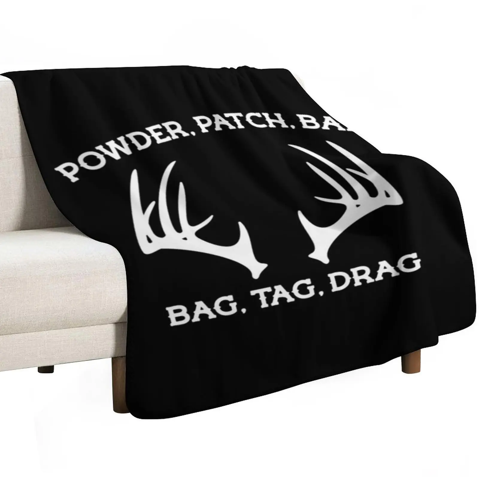 Deer Hunting, Muzzleloader Deer Hunting Black Powder Season Throw Blanket Shaggy for winter Beach Single Retros Blankets