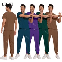 Uniformes de cirugía Multicolor Unisex, ropa clínica, Top y pantalón, uniformes de médico y enfermera, ropa de trabajo Dental Oral, conjuntos de exfoliantes médicos