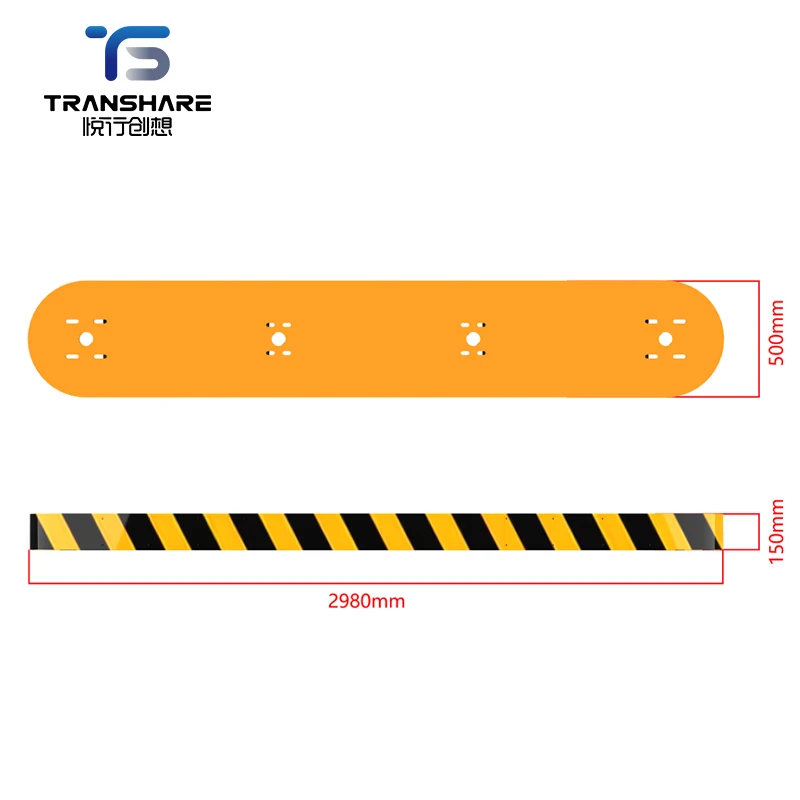 TRANSHARE Mobile Collision Avoidance Safety Island for Parking Lot Gate Placement Removable No Pouring Cast Free Steel 1T Load