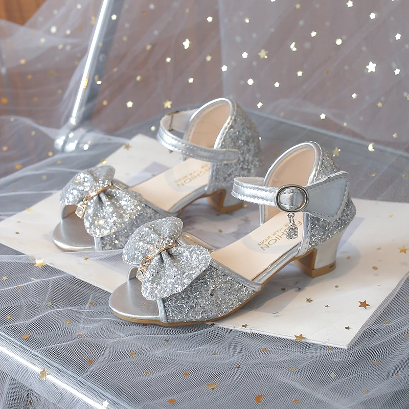 Shoes for Girls Glossy Matte Leather Summer Children Shoes Frozen Princess Kids Shoes Girl Sandals Dress Snow Queen Sandal