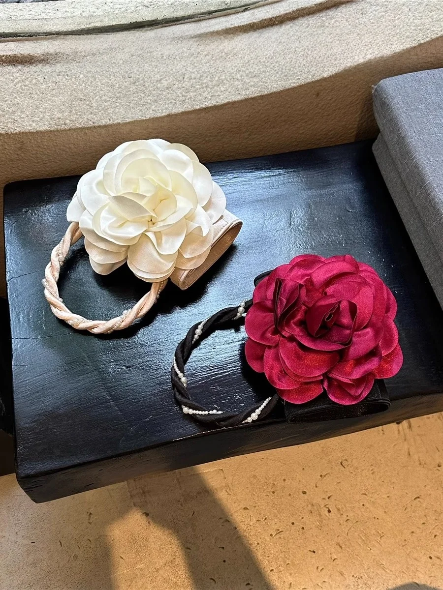 

Новая женская сумка-кроссбоди 2025 года в китайском ретро-стиле с жемчугом и 3D-цветами, маленькая круглая сумка для свадьбы