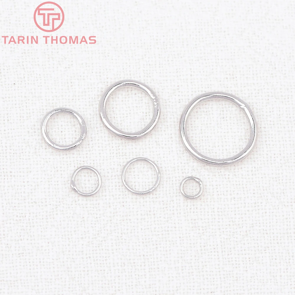 (8881) 50PCS 18K Gold Color Plated Brass Jump Rings Closed Rings Jewelry Finding Earrings Connector Ring Accessories Wholesales