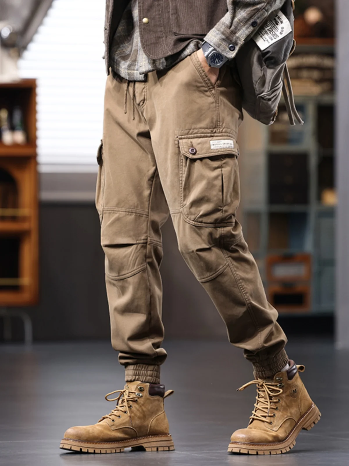 

Loose American Sle Men's Casual Pants 2024 New Vintage Workwear Trousers Elastic Waist Youthful Vitali Autumn Faion