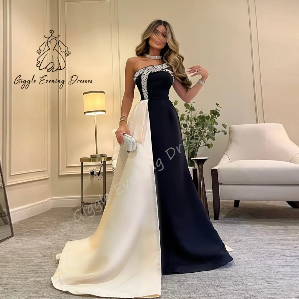 

Giggle Evening Dresses One Shoulder Satin Ruched A-Line Sexy elegant Fashion Formal Saudi evening gala dress for women 2024