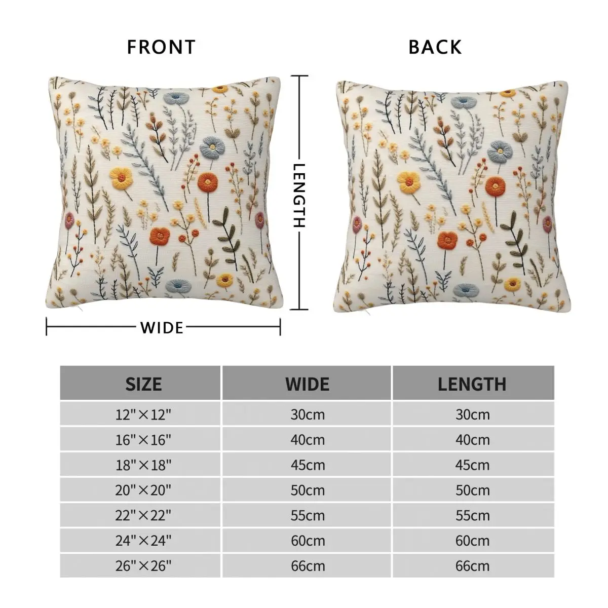 Cottage Dreams Wildflowers Pillowcase Polyester Linen Velvet Creative Zip Decorative Home Cushion Cover