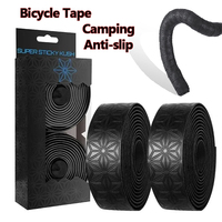 1 Pair Anti-Slip Road Bike Handlebar Tape PU Shock Handle Bar Tape w/ Bar End Plugs Bicycle PU Anti-Vibration Wrap Tape Bartape