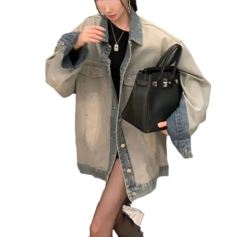 

Double Sided Loose Retro Casual Denim Jacket for Women