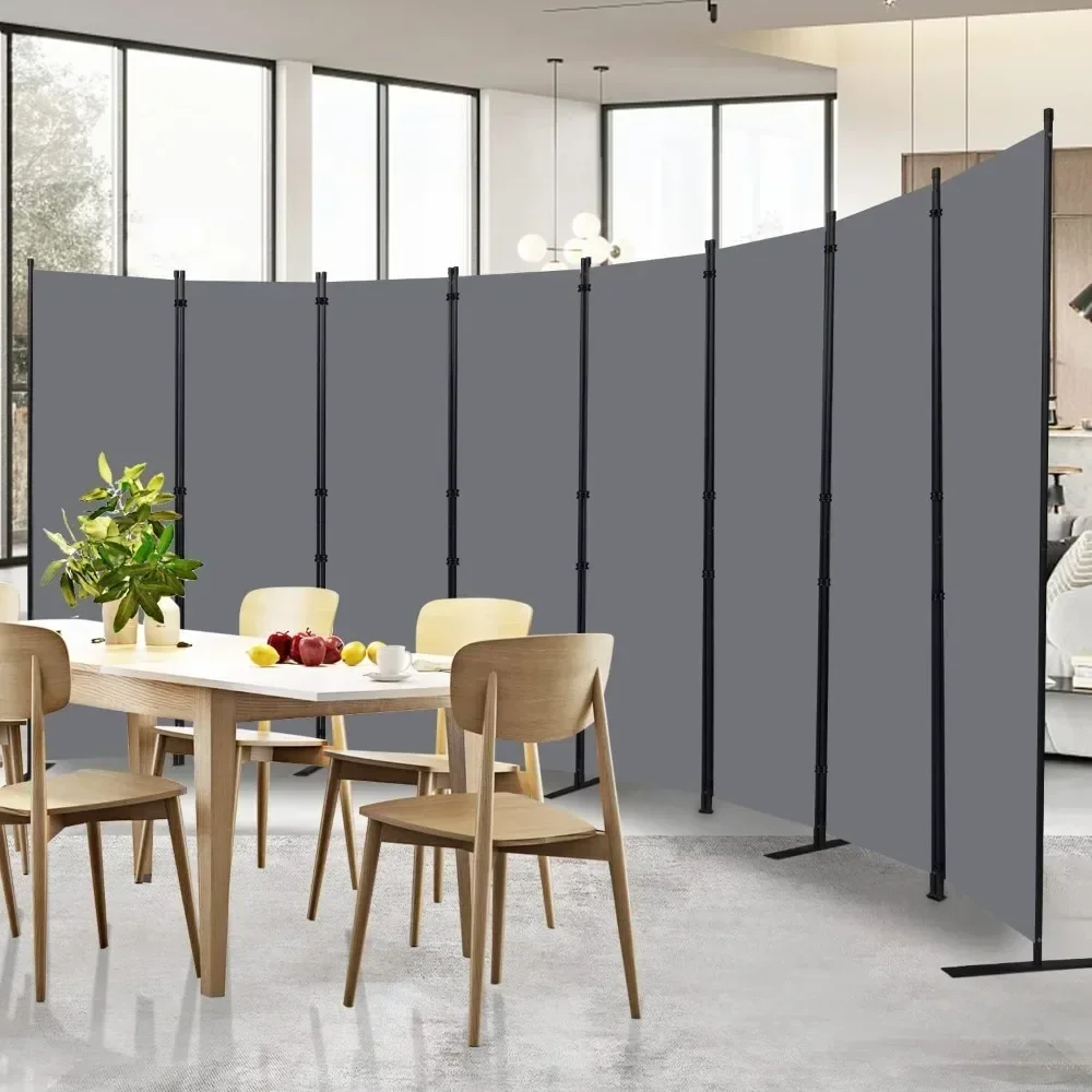 Room dividers and folding privacy screens, 8 panel wide room partition wall screens, fabric panel wall partitions Screens