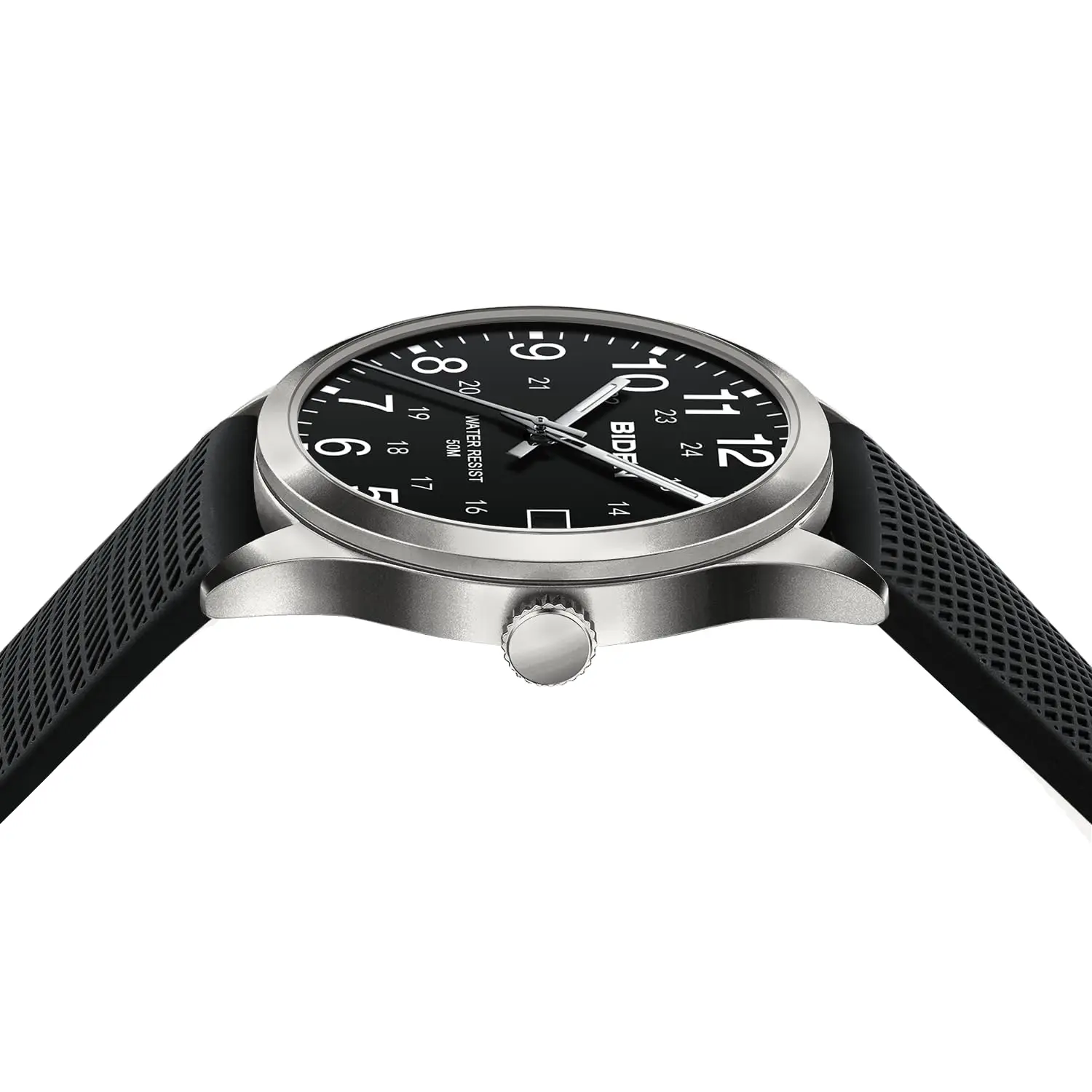 BIDEN Men's Watch Simulated Quartz Sports Men's and Women's Watch 30 Waterproof Second Hand Luminous Easy to Read Dial