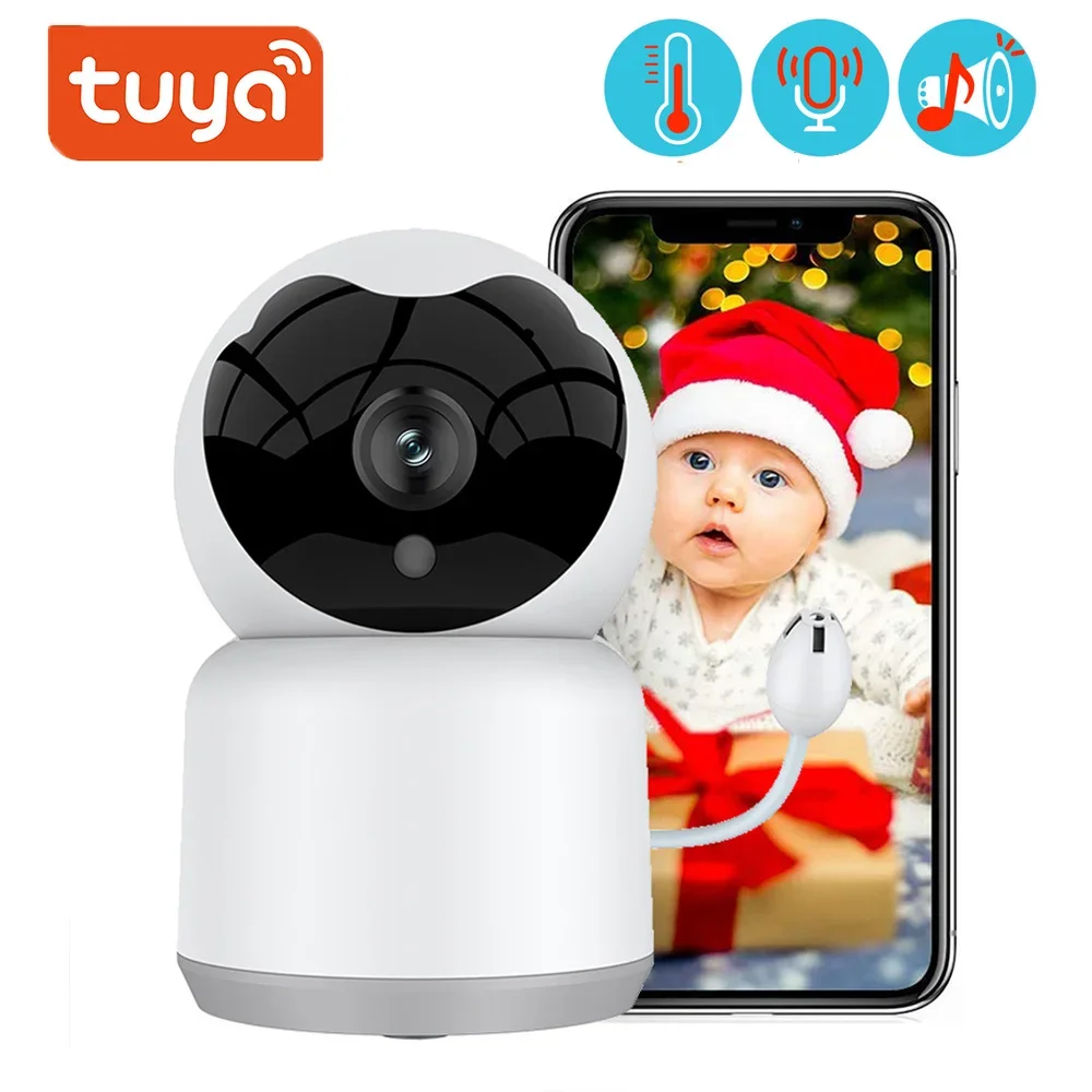 tuya camera inteligente monitor do bebe wifi 1080p hd com temperatura e umidade jogar bebes telefone baba video cam pet ip cctv 01