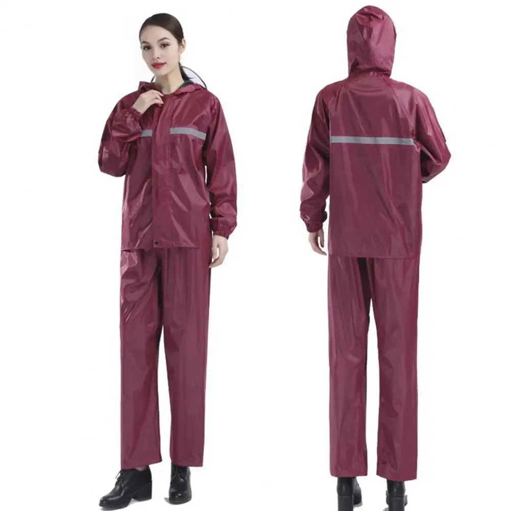 Waterproof Raincoat Lightweight Rainwear Adults Waterproof Rain Suit Set High Visibility Reflective Outdoor Hooded for Men