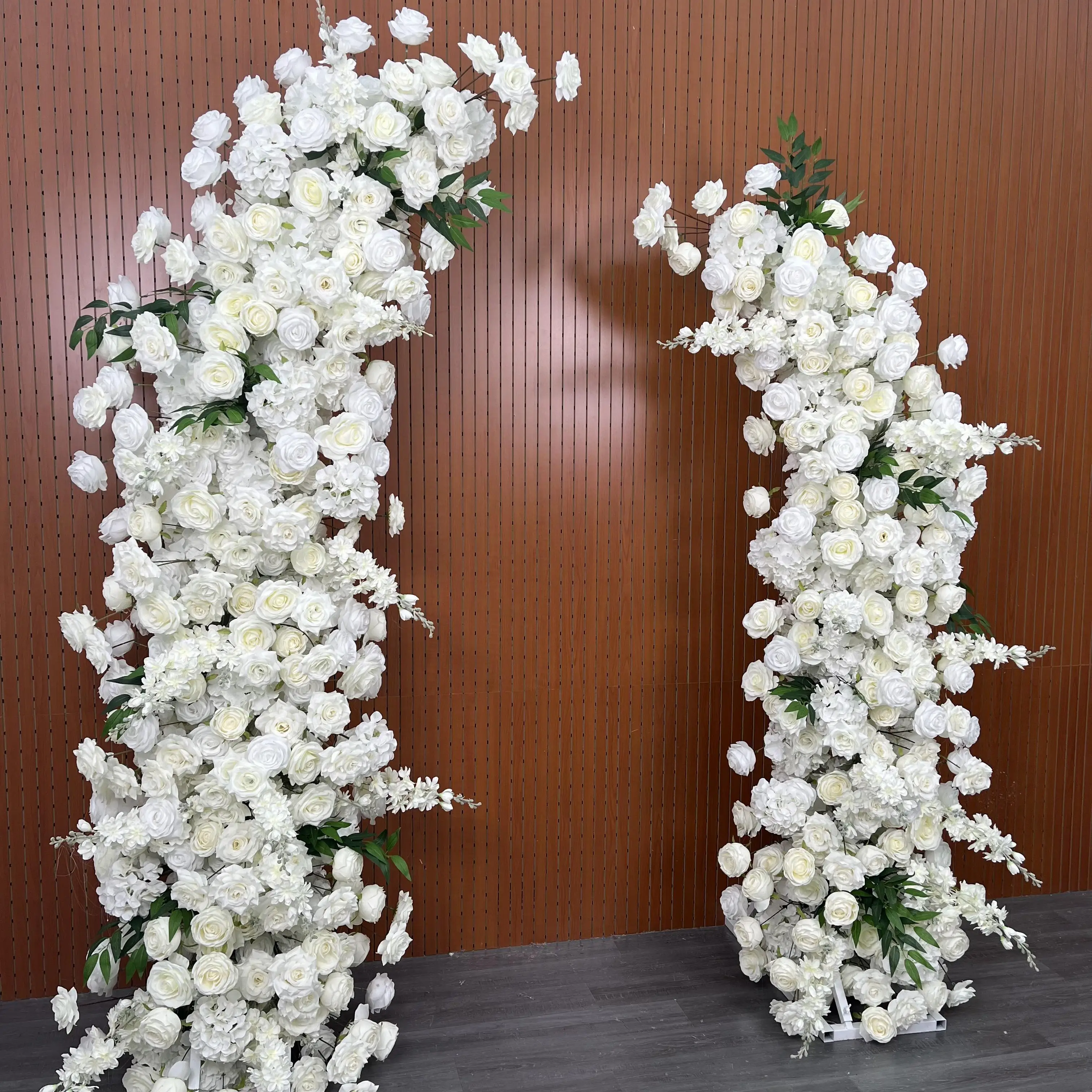 Hot Selling Realistic Artificial Wedding Decor Backdrop High Quality Silk Roses Flower Arch Arrangement Mother's Day Back School