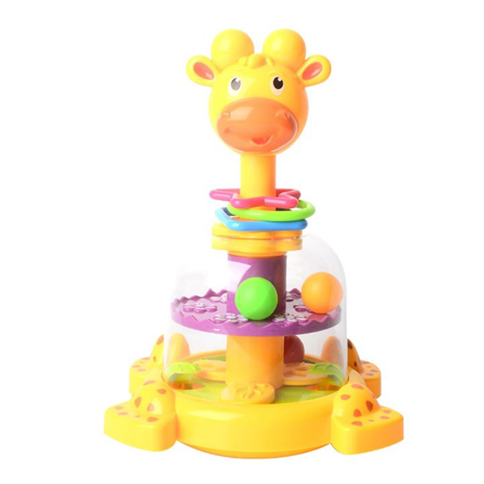 

Push And Spin Ball Spinner Toy For Toddlers Cartoon Animal Fun Ball Popper Toy With Sound Educational Toy For Babies