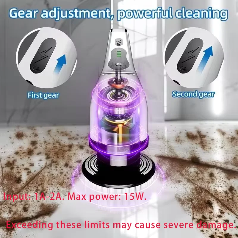 Wireless Electric Spin Scrubber, Multifunctional Cordless Rotating Brush for Cleaning Bathroom, Kitchen, Window, and Car.