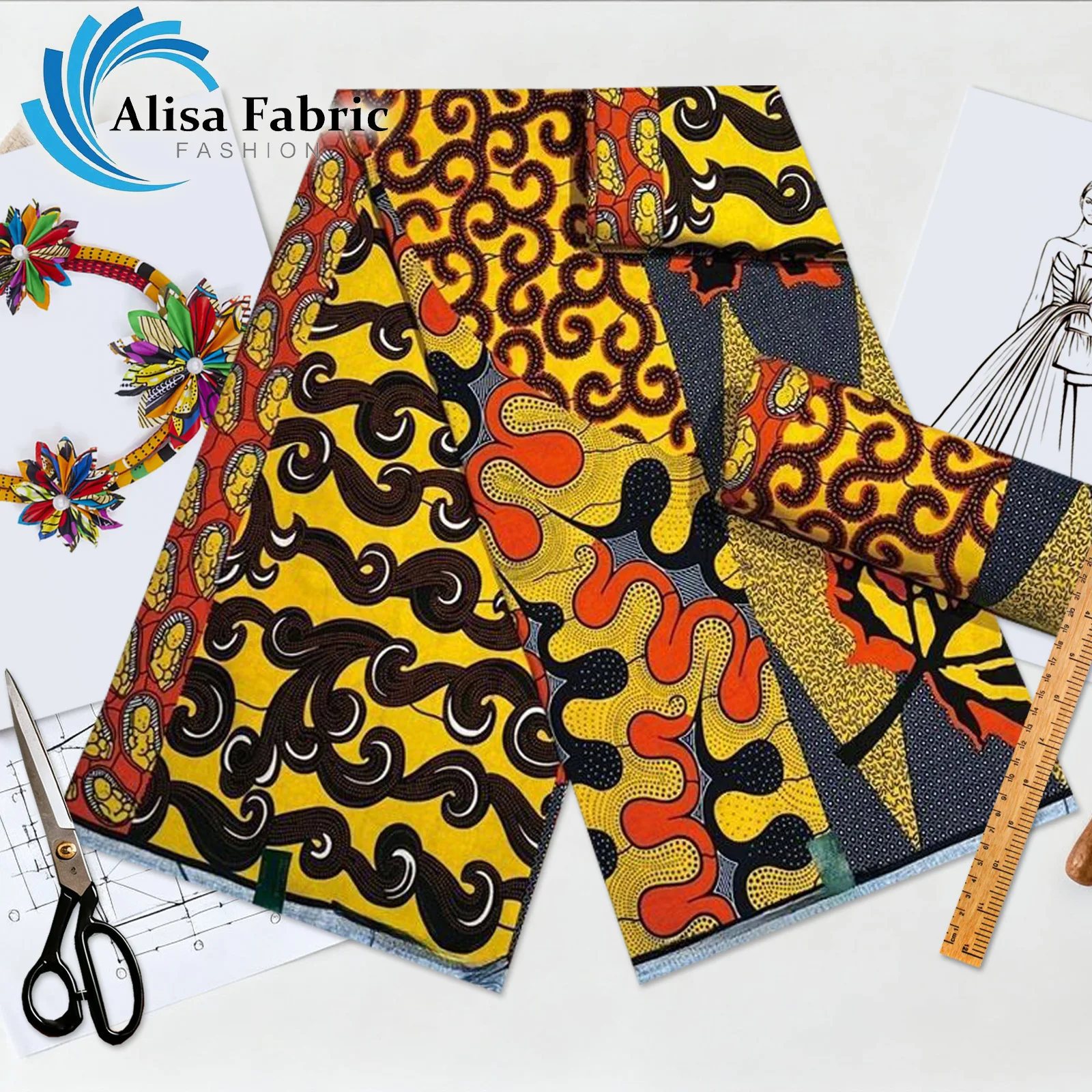 

2025 100% cotton holland african fabric wax Christmas latest african real wax fabrics wholesale for fashion dresses