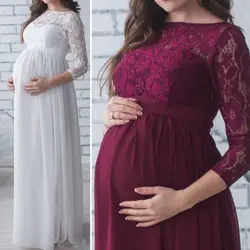 Vestido de encaje para sesión de fotos de mujeres embarazadas, accesorios de fotografía de maternidad, ropa de embarazo