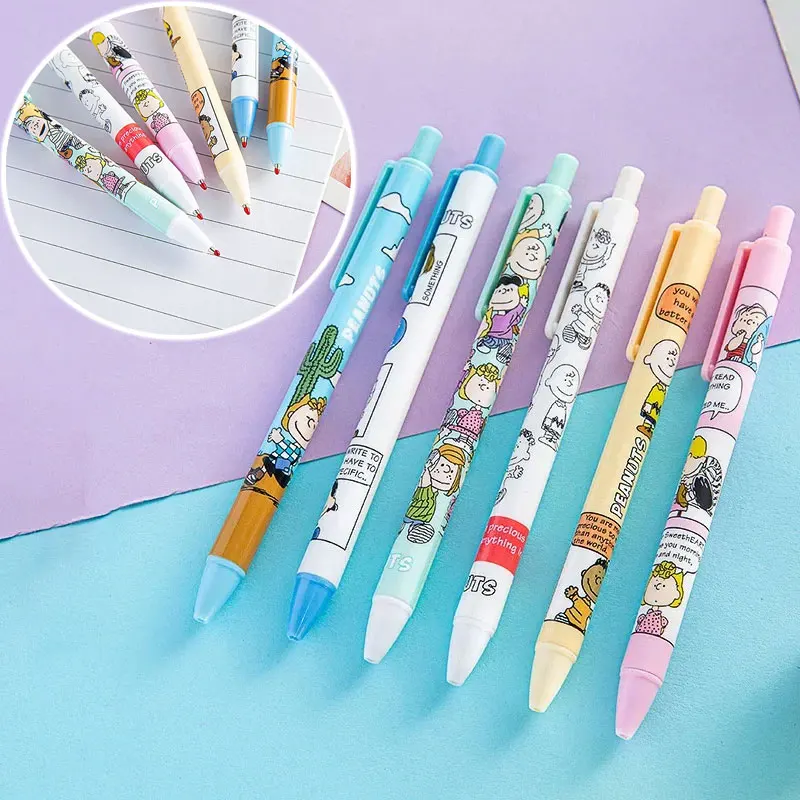 

1 шт., гелевая ручка Snoopy Press, шариковая ручка с мультяшным принтом, ручка для письма, школьные канцелярские принадлежности для студентов, офисные принадлежности для детей, подарок