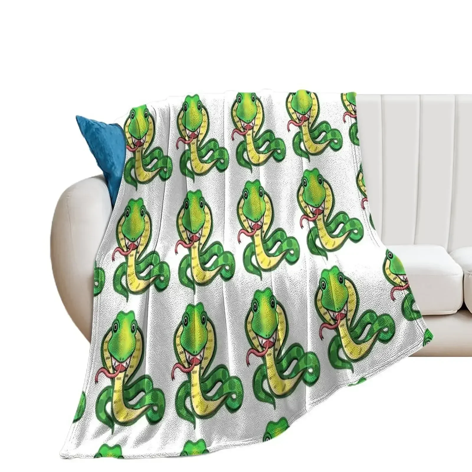 

Snake funny reptile cartoon art Throw Blanket Camping cosplay anime Blankets