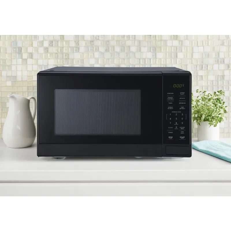 Mainstays 1.1 Cu. ft Microwave Oven in Black  cooking pots set non stick