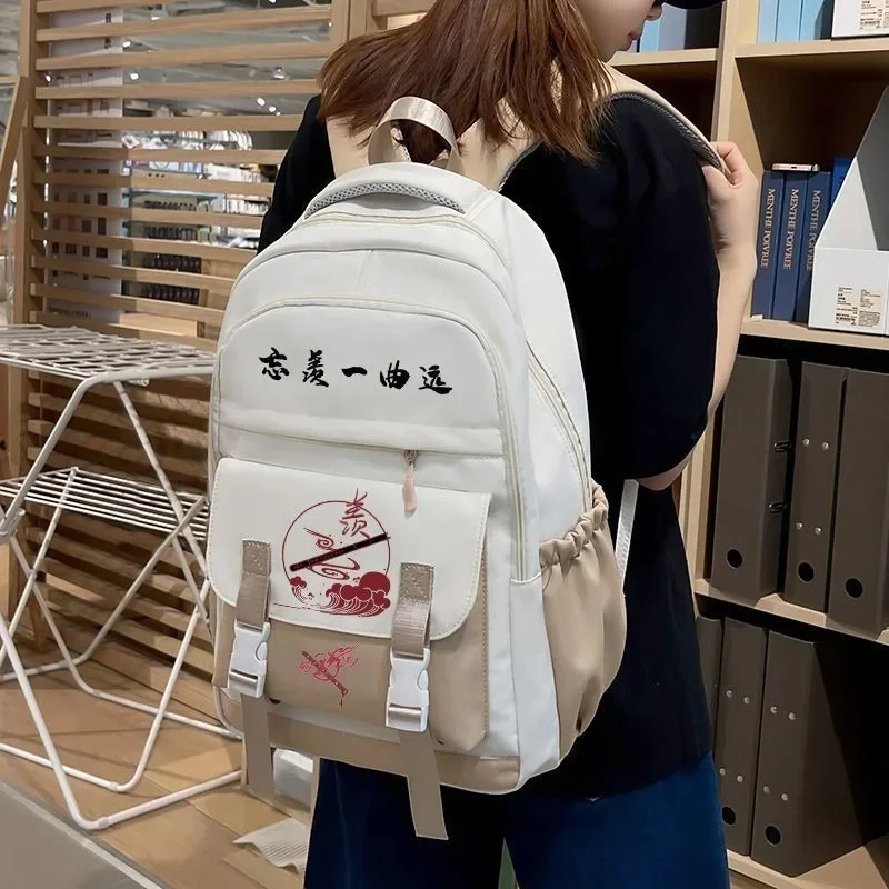 شبكة قابلة للتنفس، أسود أبيض أزرق وردي، غراند ماستر من زراعة الشيطاني، مو داو زو شي، حقائب مدرسية، حقائب ظهر أنيمي للفتيات #6