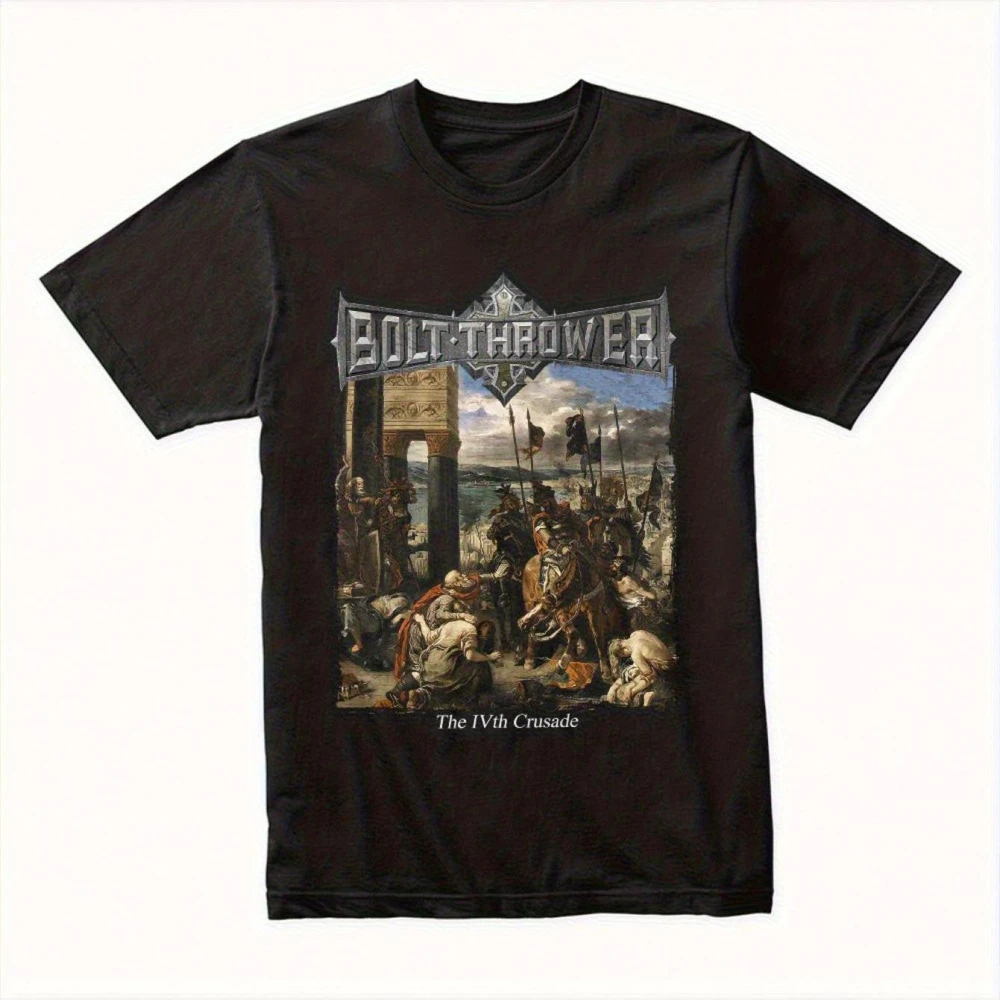 Men'S Bolt Thrower Crusade Medieval Warfare T-Shirt Merchandise From A Heavy Metal Band Featuring Iconic Logos and Album Cover