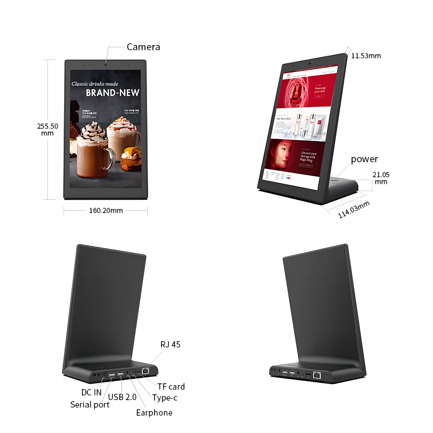 Imagem -03 - Desktop Android Tablet Tela Vertical com Leitor Nfc 10.1 Portátil Restaurante Pos Feedback do Cliente Touch Display Pad