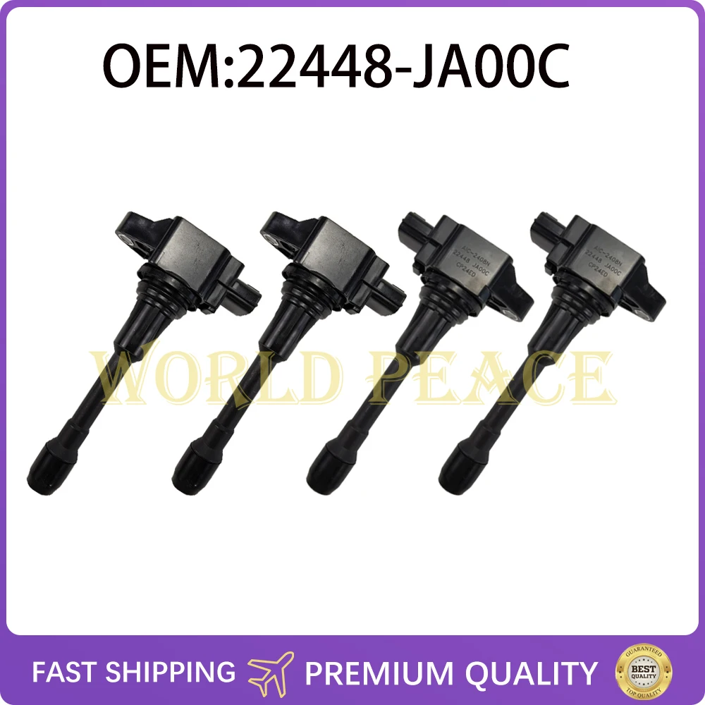 

4Pcs Ignition Coil 22448-JA00C For Nissan Altima Sentra Versa X-Trail NV200 Tiida C11 Infiniti Frontier FX50 M56 22448JA00C