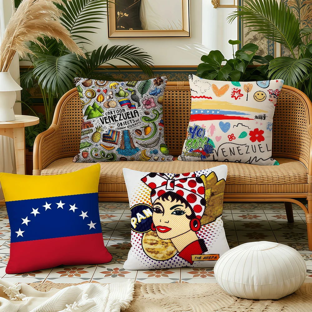 Aesthetic Art Venezuela cushion cover Pillow Case Plush Fabric Soft Double Sided Print Sofa Cushion Cover Throw Pillow Covers