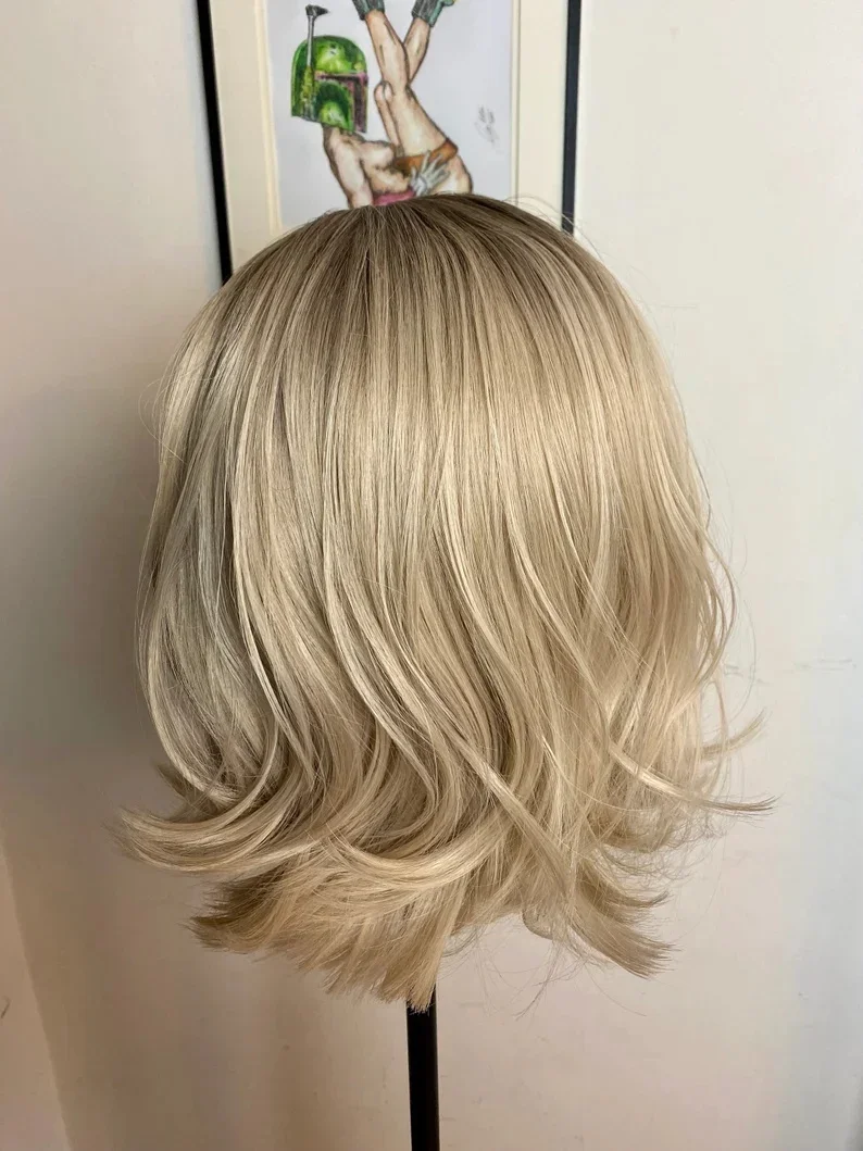 Soft Ombre Blond body wave Hair 150 density and 13×4 100%human hair wig lace front wig, with baby hair pre plucked and f view 4
