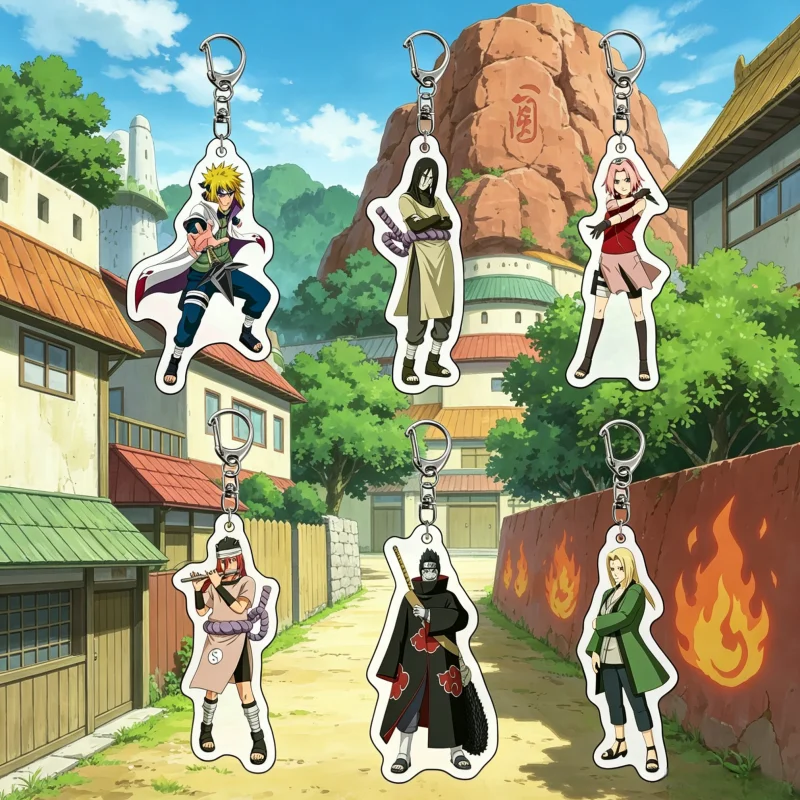 Llavero de acrílico de Naruto, Minato, Orochimaru, Sakura, Tayuya, Kisame, Tsunade, colgante para bolso de la aldea de Konoha, regalo para coleccionistas de anime y manga
