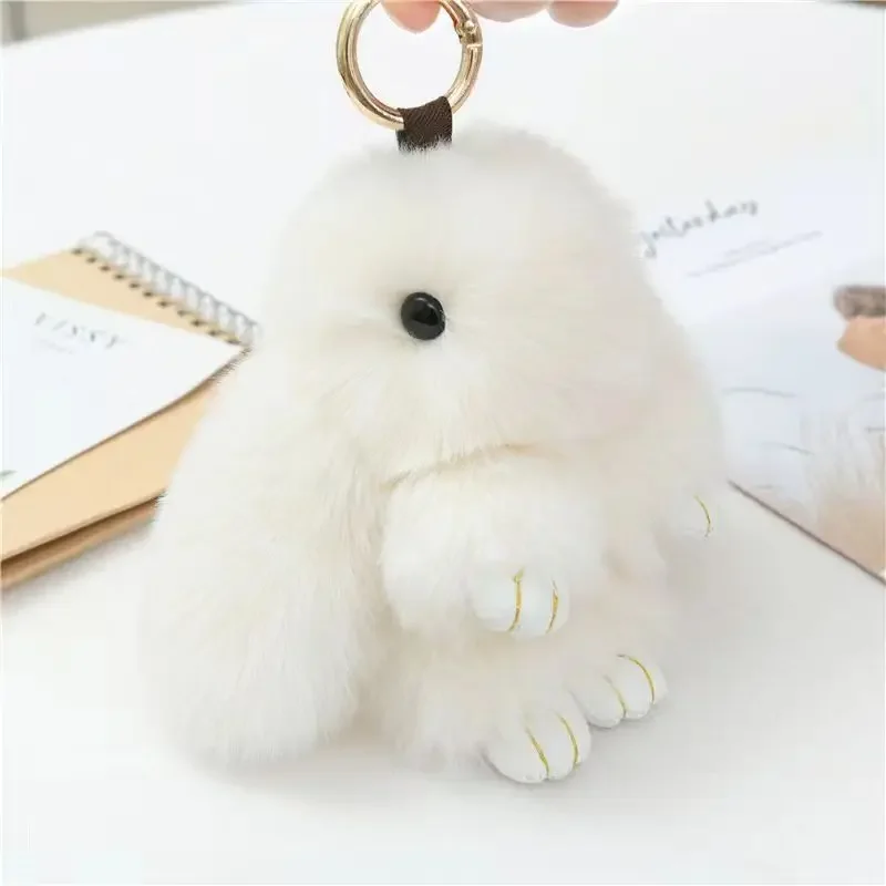 

Car interior accessories faux fur rabbit keychain cute pendant plush keyring magical and cute rabbit handbags purse