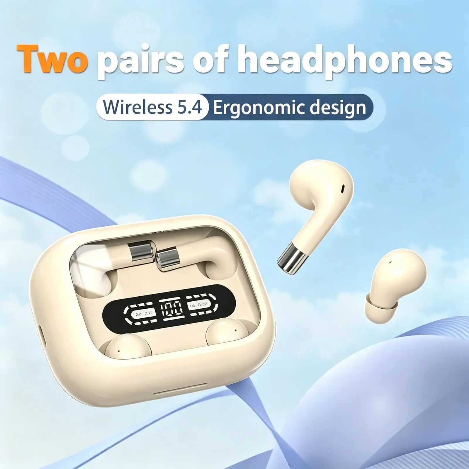 

SK29 2-in-1 TWS Bluetooth Earphones Dual Style Earbuds HIFI Stereo Low Latency HD Call Long Endurance Sleep For Music Office