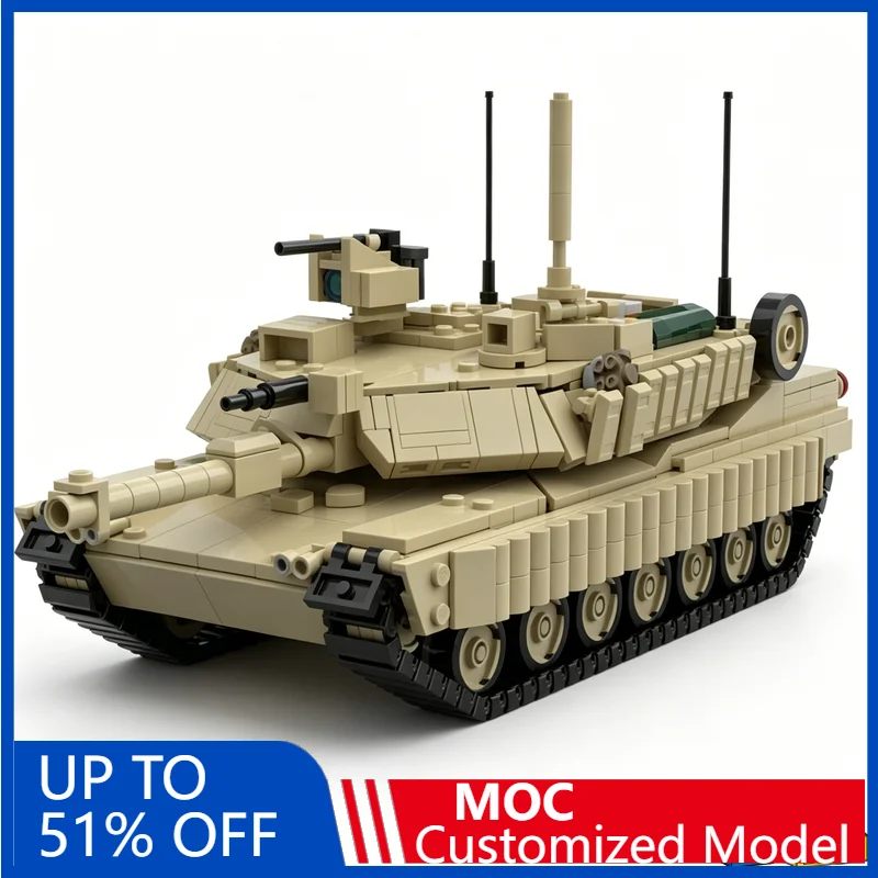 

1127PCS M1A2 Abrams Sep Tusk V2 Military Tank Model Building Blocks Diy Educational Assembly Toy Collection Display Xmas Gifts