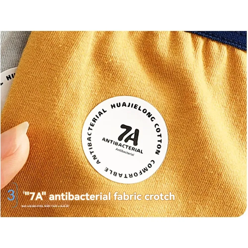 1/3 PCS/Pack 7A Antibacterial Big U Mesh Breathable Crotch Men's Panties 100% Cotton Trendy Underpants High Elastic Waist Boxers image 6
