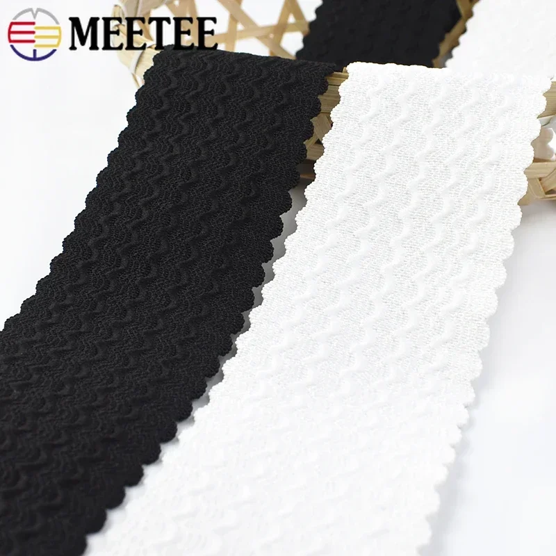 Meetee 3/5/10M 40/50/60/70mm Width Elastic Bands Skirt Trousers Waistband Rubber Ribbon Webbing DIY Clothes Sewing Accessories