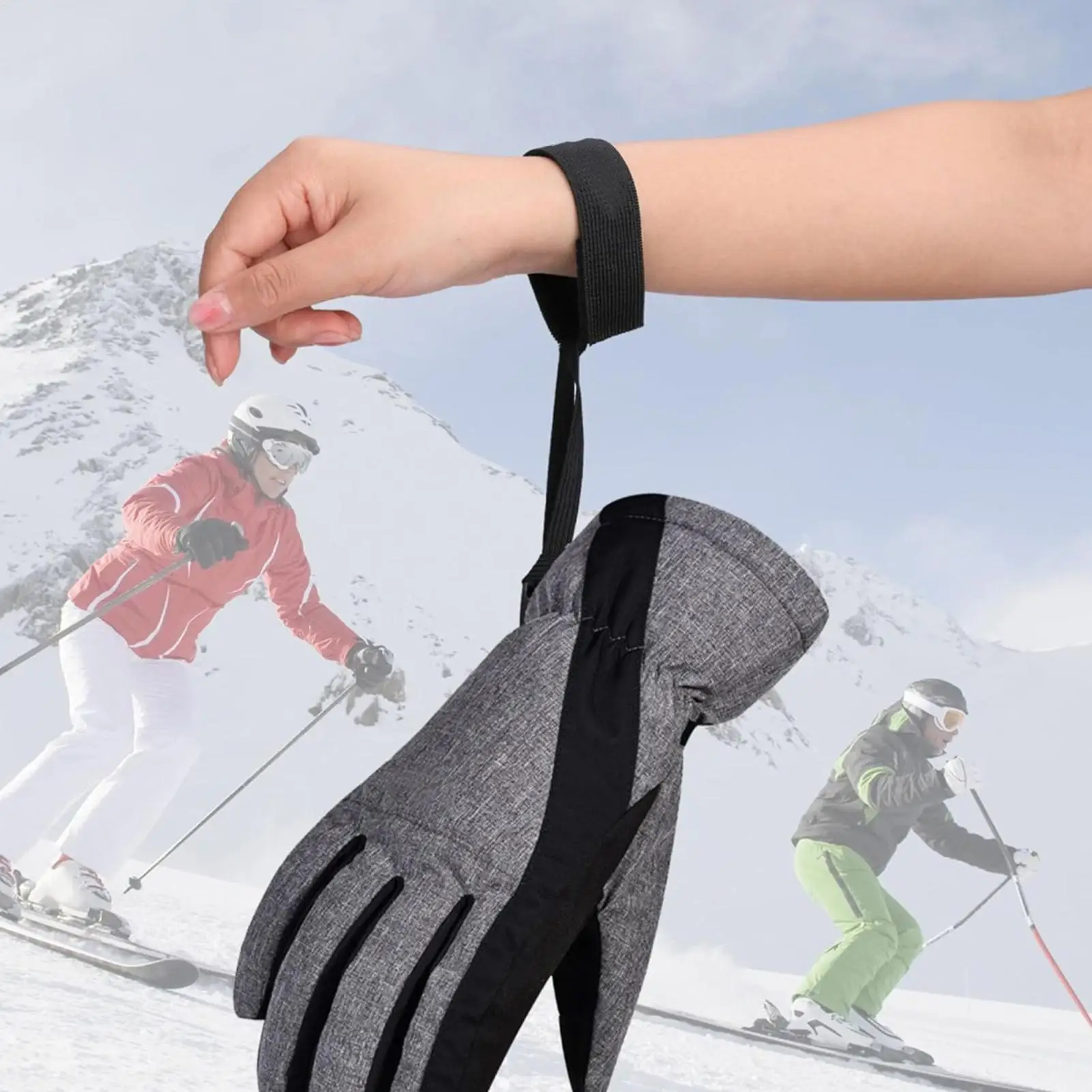 4Pcs Ski Glove Wristband Holder Storage Strap Prevents Lost Gloves Adjustable Elastic  for Skiing Winter Sports Activities