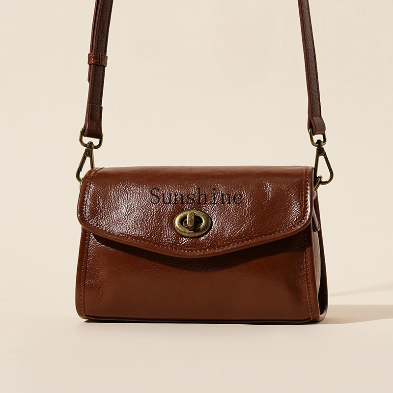 

Envelope bag Single shoulder oblique span bag Vegetable tanned leather versatile women's trendy shoulder bag