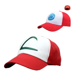 Anime Adjustable Splicing Sun Hat Ash Ketchum Cosplay Hat Embroidery Baseball Cap Pocket Prop Party